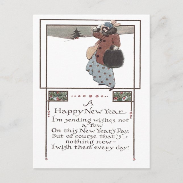 Postal Mujer Nieve Holly (Anverso)