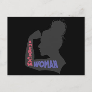 Postal Mujer norteamericana gris oscuro