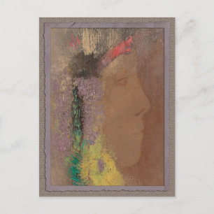 Postal Mujer Odilon Redon con flores CC0085