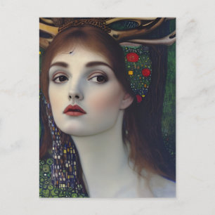 Postal Mujer pagana al estilo de Klimt