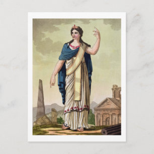 Postal Mujer patricia, nº 26 de la 'Roma antigua', engra