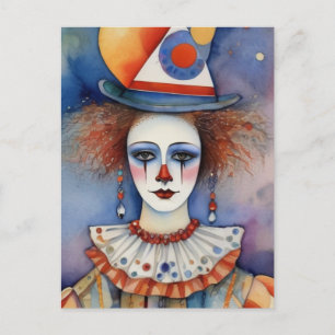 Postal Mujer Payaso