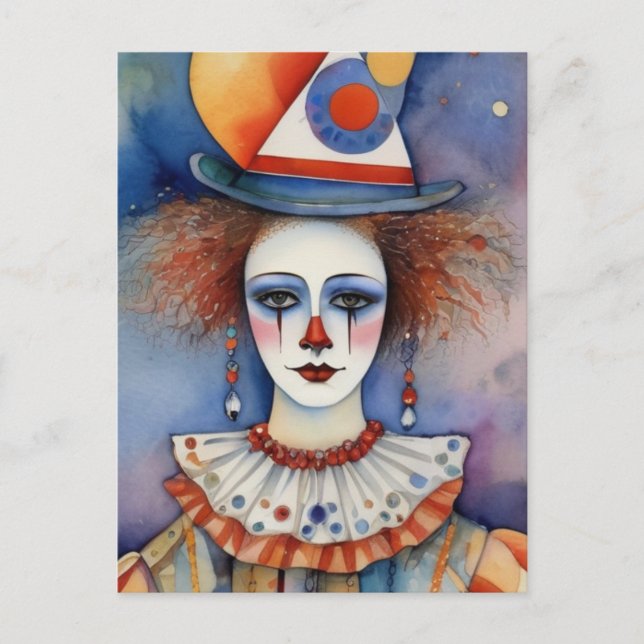 Postal Mujer Payaso (Anverso)