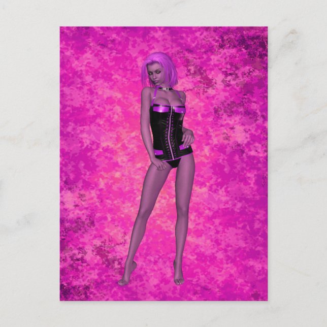 Postal Mujer punk rave (Anverso)
