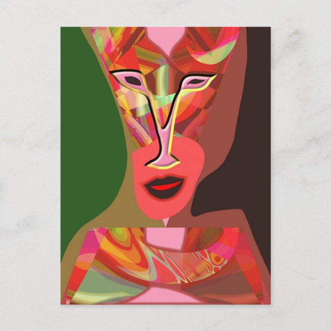 Postal Mujer que escucha la música caliente (Anverso)