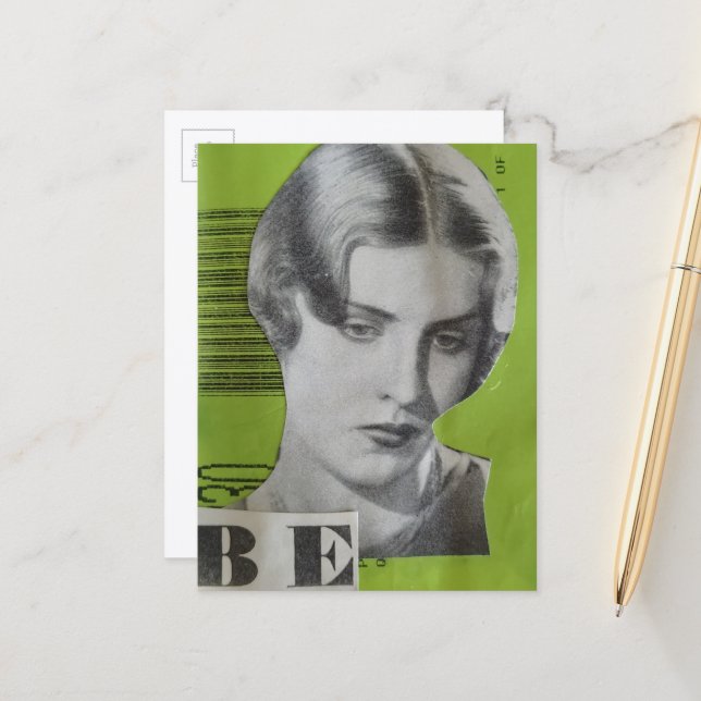Postal Mujer Retro Collage (Anverso/Reverso In Situ)