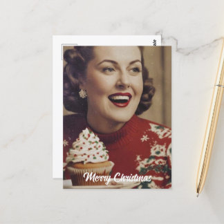 Postal Mujer retro navidades