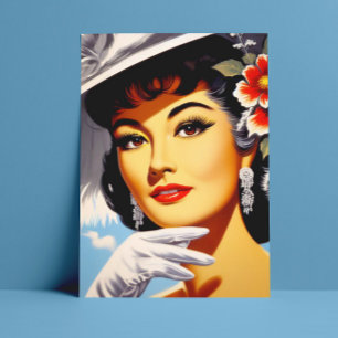Postal Mujer Retro Oriental