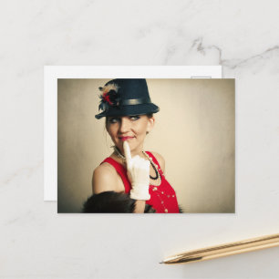 Postal Mujer retro vintage