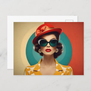 Postal Mujer retro vintage