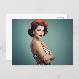 Postal Mujer retro vintage