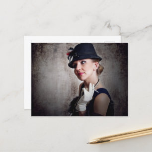 Postal Mujer retro vintage