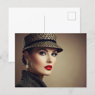 Postal Mujer retro vintage