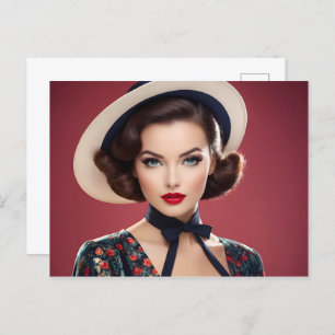 Postal Mujer retro vintage