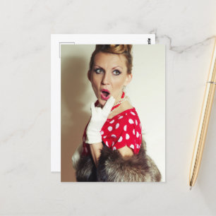 Postal Mujer retro vintage