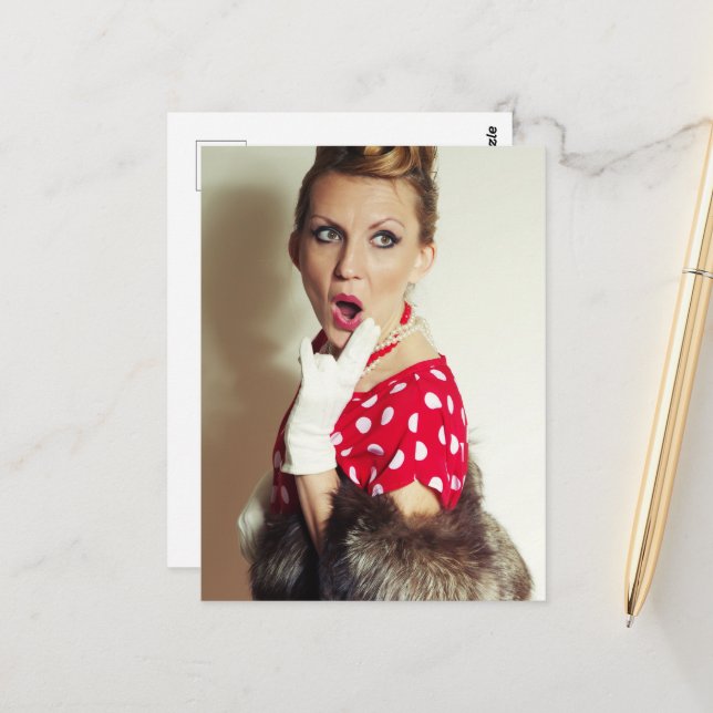 Postal Mujer retro vintage (Anverso/Reverso In Situ)