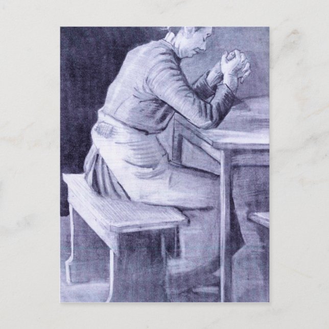 Postal Mujer rezando por Vincent van Gogh (Anverso)