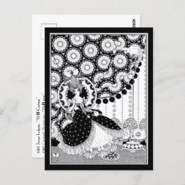 Postal Mujer Rococo extravagante Art Nouveau ruso