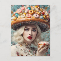 Mujer Rubia En El Planeta Doughnut Fantasía