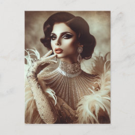 Postal Mujer Sepia Elegante