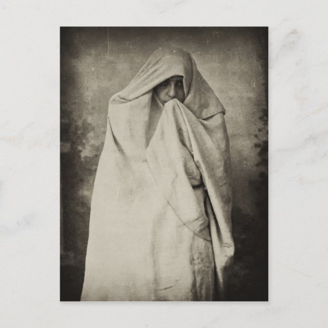 Postal Mujer soltera en Tánger, Marruecos, 1898 (Anverso)