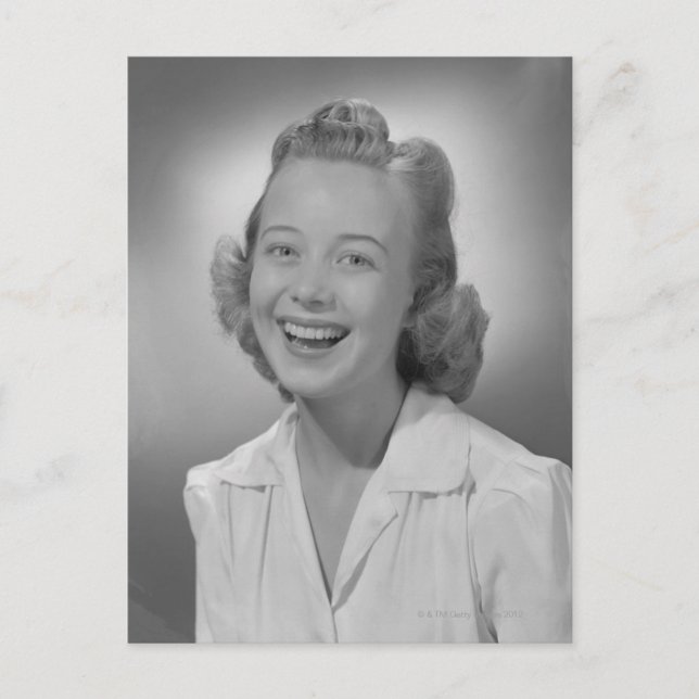 Postal Mujer sonriendo (Anverso)