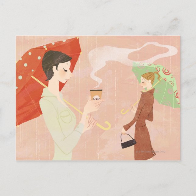 Postal Mujer sosteniendo café (Anverso)