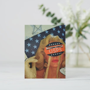 Postal Mujer surreal llora lágrimas de oro Collage