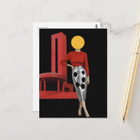 Mujer surrealista con el círculo amarillo por cabe