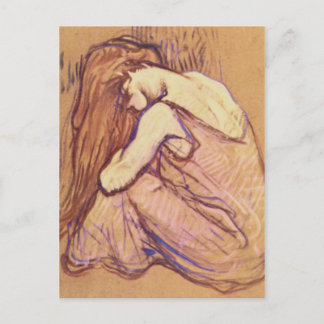 Postal Mujer tocándola el pelo por Henri de Toulouse-Laut