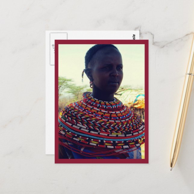 Postal Mujer Tribal Samburu (Anverso/Reverso In Situ)