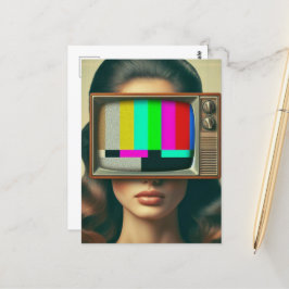 Postal Mujer ventilado con TV en la cara