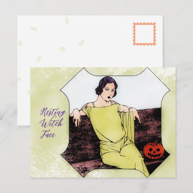 Postal Mujer ventilado de moda de la cara de la mujer de  (Anverso / Reverso)