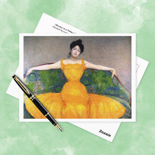 Postal Mujer Vestido amarillo Maxwell Kurzweil
