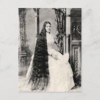 Mujer victoriana con pelo largo