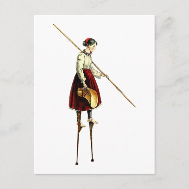 Postal Mujer victoriana Stilt Walker (Anverso)