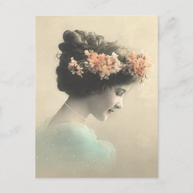 Postal Mujer victoriana vintage (Anverso)