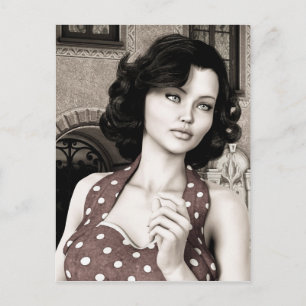 Postal Mujer Vintage
