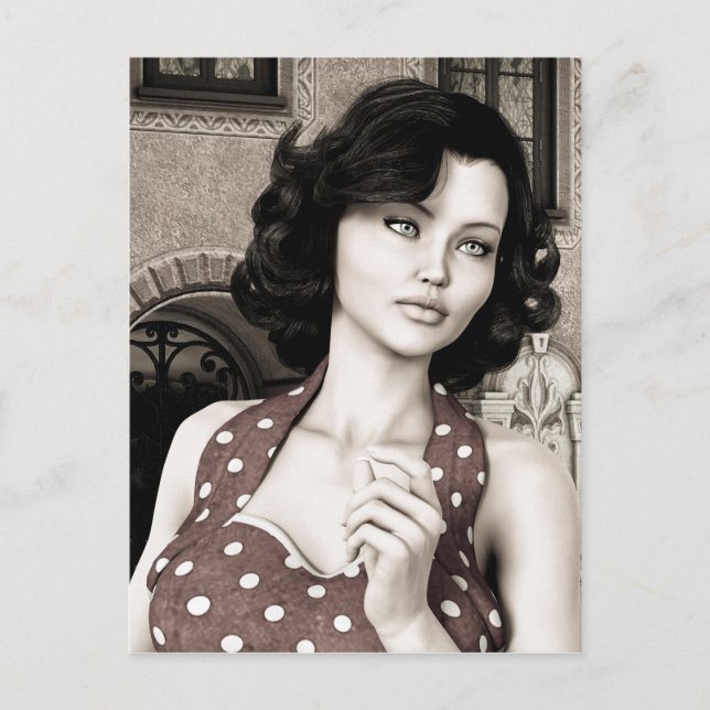 Postal Mujer Vintage (Anverso)