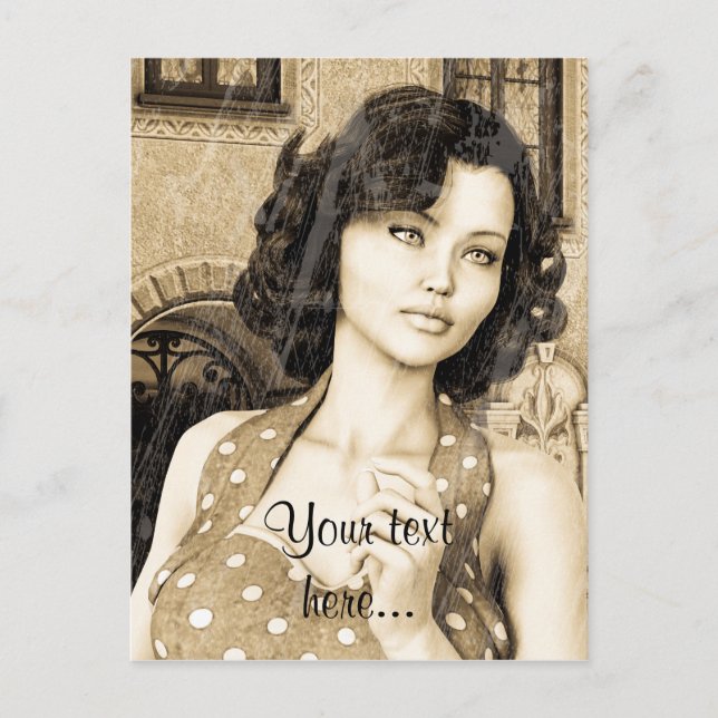 Postal Mujer Vintage (Anverso)