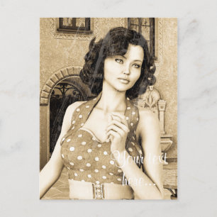 Postal Mujer Vintage