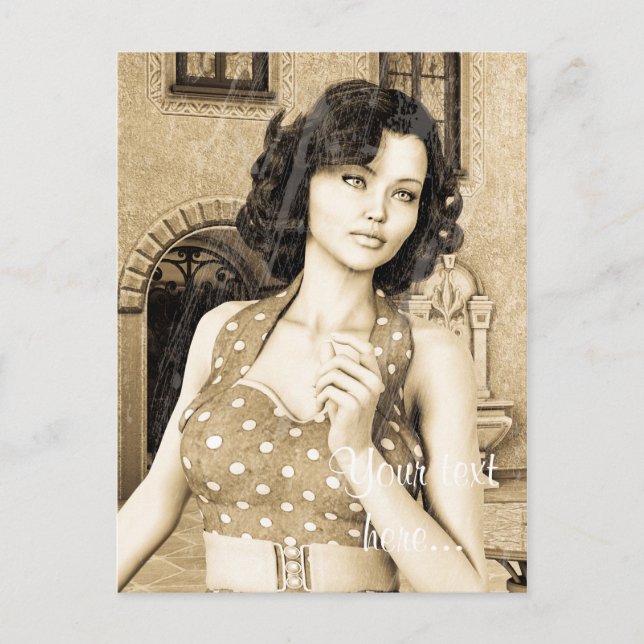 Postal Mujer Vintage (Anverso)