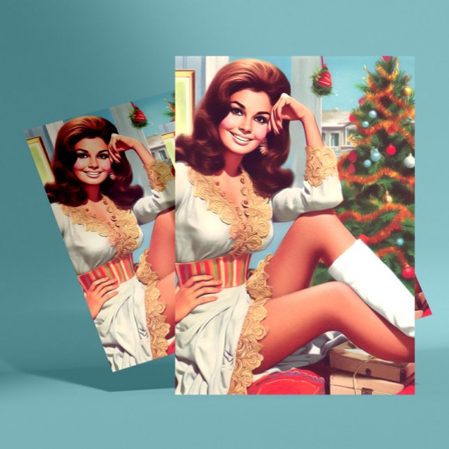 Postal Mujer vintage de Navidad (Subido por el creador)