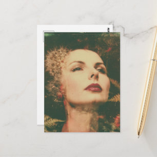 Postal Mujer Vintage Hermosa Fotografía Falsa Vintage