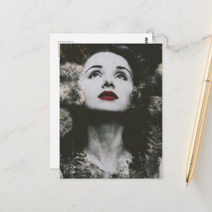 Postal Mujer Vintage Impresionante Fotografía Falsa Vinta
