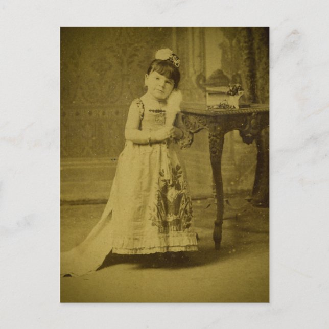 Postal Mujer virgen circo freak (Anverso)