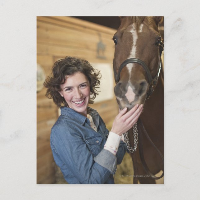 Postal Mujer y caballo (Anverso)