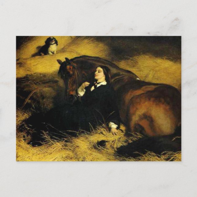 Postal Mujer y caballo (Anverso)