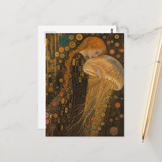 Postal Mujer y Medusa Falso Klimt (Anverso/Reverso In Situ)