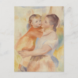 Postal Mujer y niño (1886) Pierre-Auguste Renoir